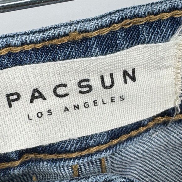 Pacsun Women’s Size 28 HIGH WAISTED STRAIGHT Leg Denim Blue Jeans - Picture 5 of 10